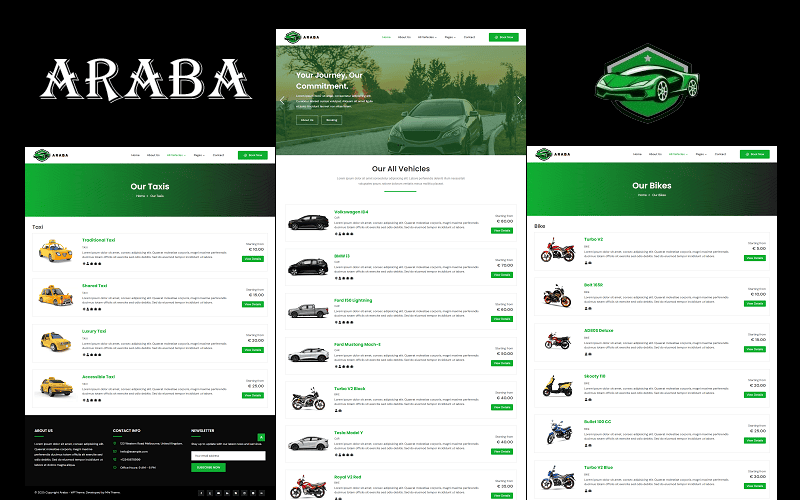 Car Bike Taxi WordPress Theme.