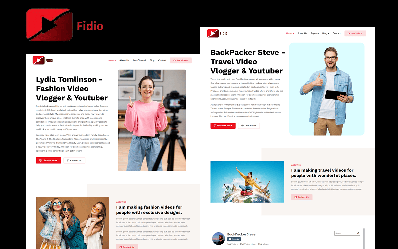 Fidio WordPress Theme & HTML Template.