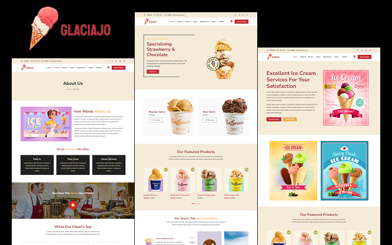 Glaciajo WordPress Theme & HTML Template.
