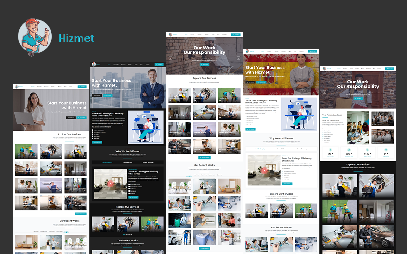 Hizmet WordPress Theme & HTML Template.